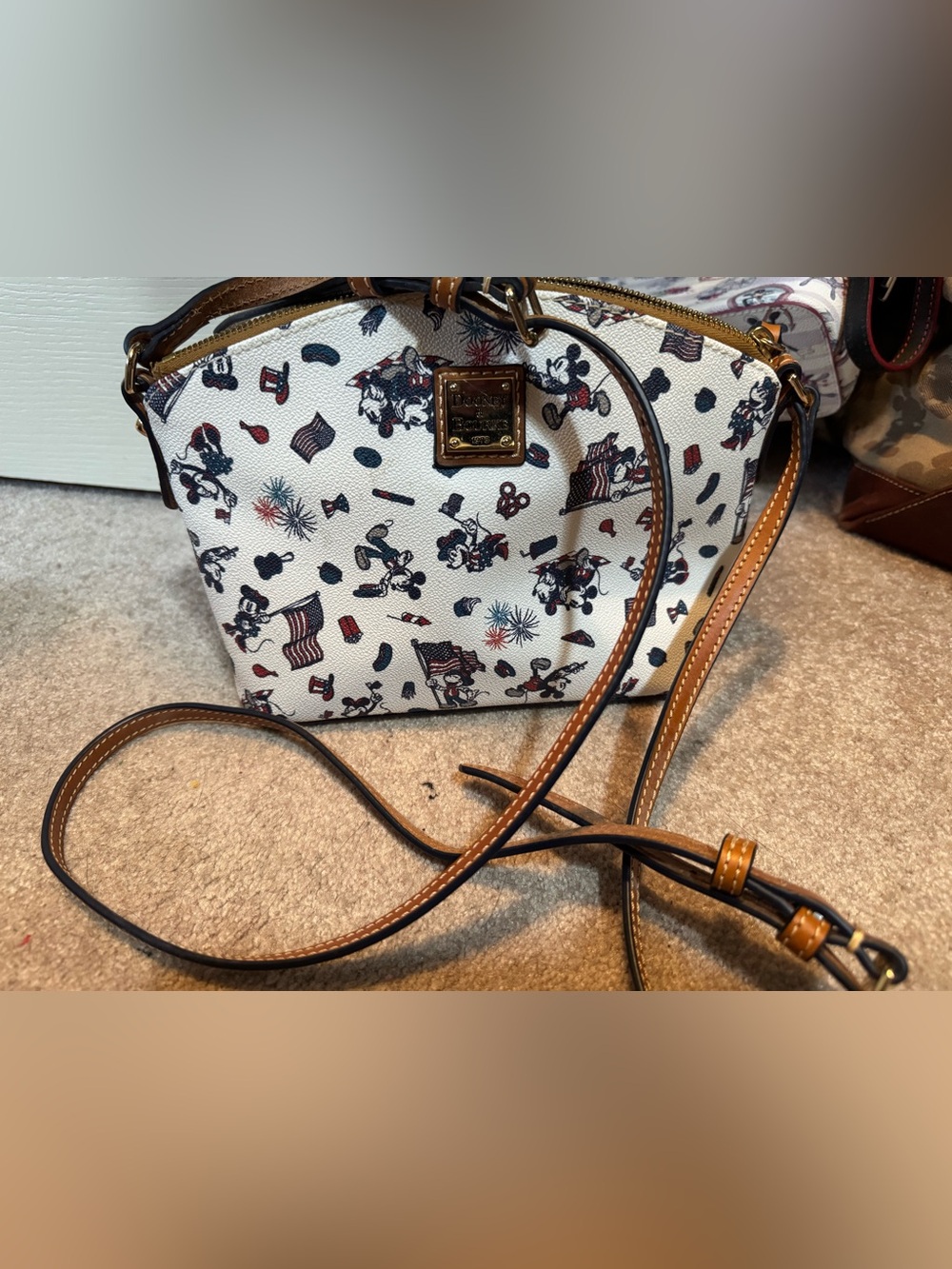 Dooney & Bourke White Red and Blue Patriotic Mickey Cosmetic Bag - Picture 7 of 10